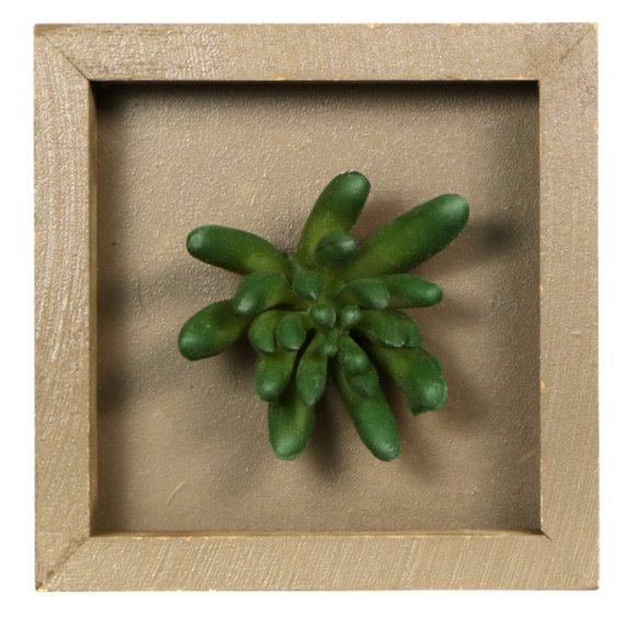 Succulent Wood Box Wall Hanging Art Decor 2 Pc Set - Picture 2 of 4